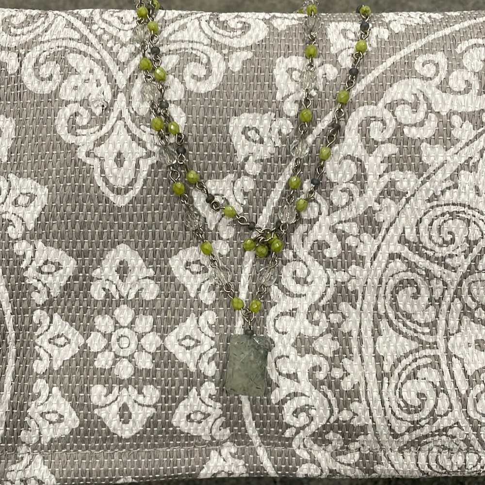 Necklace Green Beaded